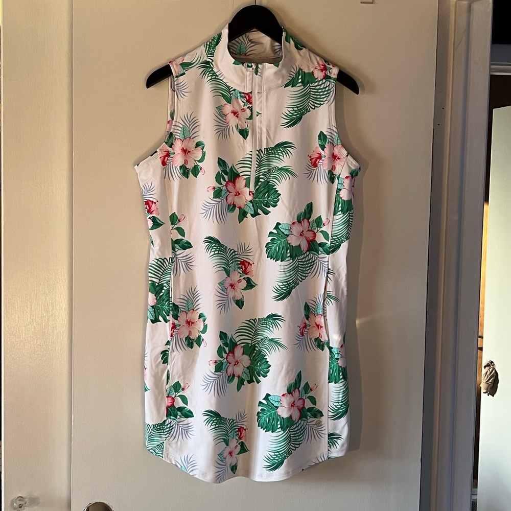 TOMMY BAHAMA Islandzone Floral Sleeveless Women's beach dress. Size large.